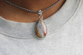 Crazy Lace Teardrop shape agate in Sterling Silver - Artisan handmade to promote joy and help with anxiety