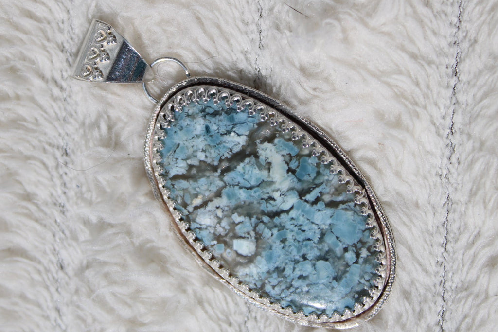 Opal & Chalcedony Sterling Silver Pendant | Large Natural Stone Boho Pendant | Handcrafted Crystal Jewelry for inspiration and to reduce anxiety