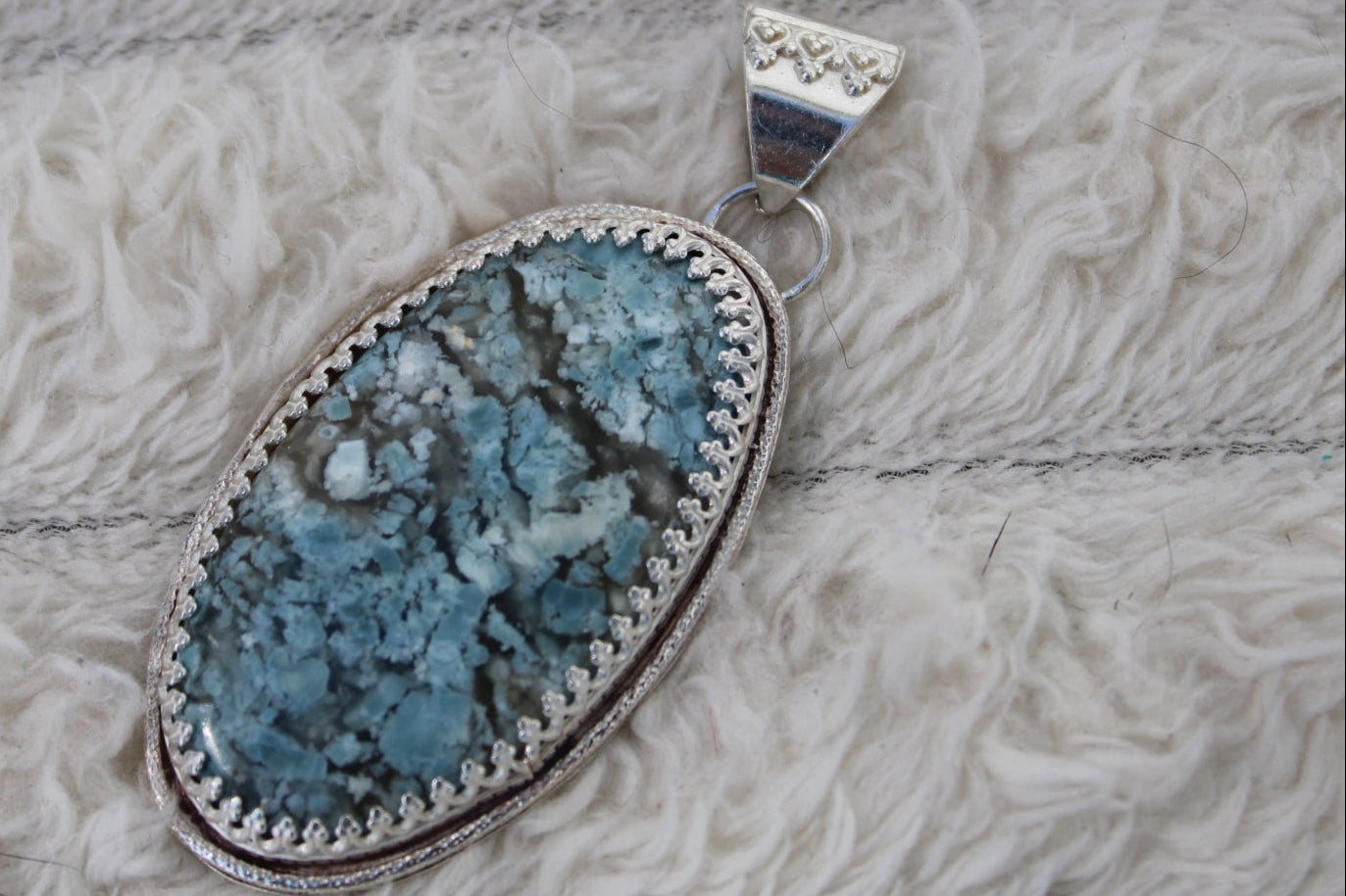 Opal & Chalcedony Sterling Silver Pendant | Large Natural Stone Boho Pendant | Handcrafted Crystal Jewelry for inspiration and to reduce anxiety