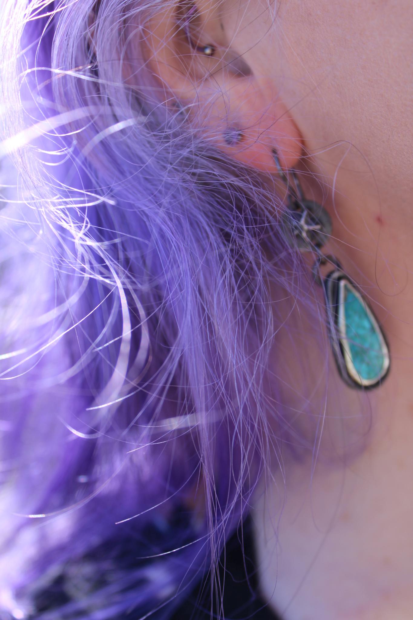Kingman Mohave Turquoise Star and Moon Sterling Silver Earrings | Oxidized Celestial Moon Star Dangles | Handcrafted Boho Statement Jewelry for protection, grounding and intuition