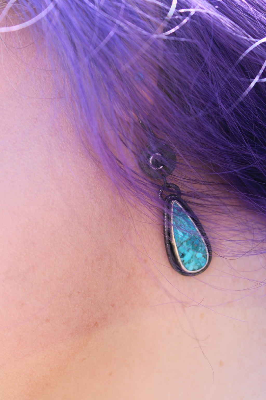 Kingman Mohave Turquoise Star and Moon Sterling Silver Earrings | Oxidized Celestial Moon Star Dangles | Handcrafted Boho Statement Jewelry for protection, grounding and intuition