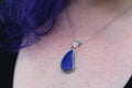 Lapis Lazuli Pendant in Fine & Sterling Silver | Oxidized Celestial Jewelry | Third Eye Throat Chakra | Boho Crystal Pendant for wisdom, truth and intuition