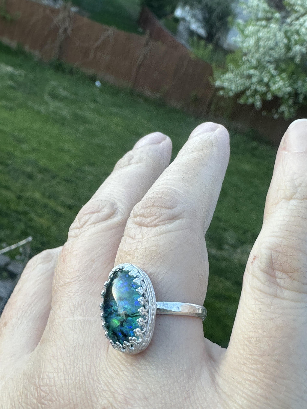 Sterling Silver Opal Doublet Ring | Size 8.5 | Studio Staples Collection