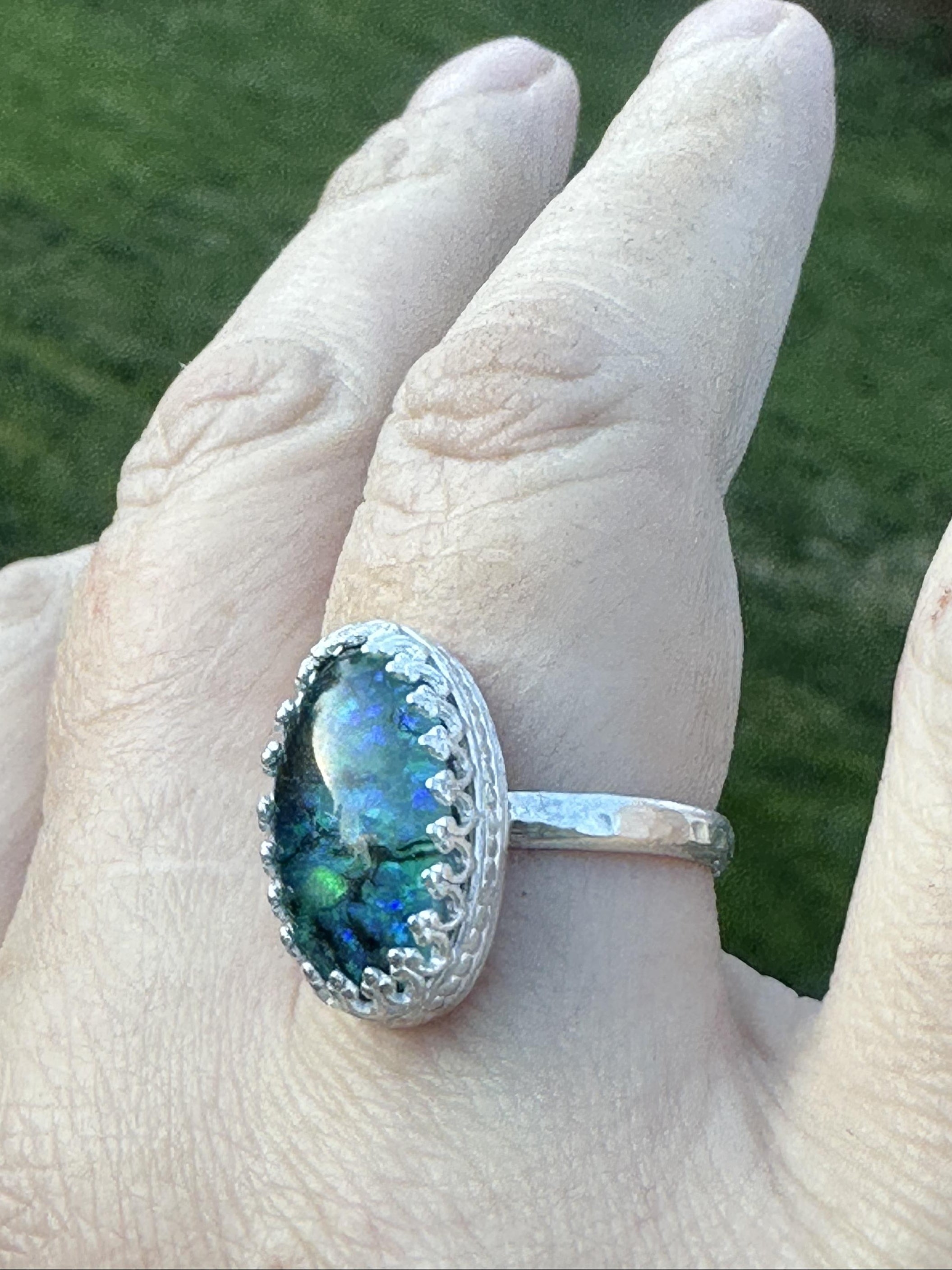 Sterling Silver Opal Doublet Ring | Size 8.5 | Studio Staples Collection