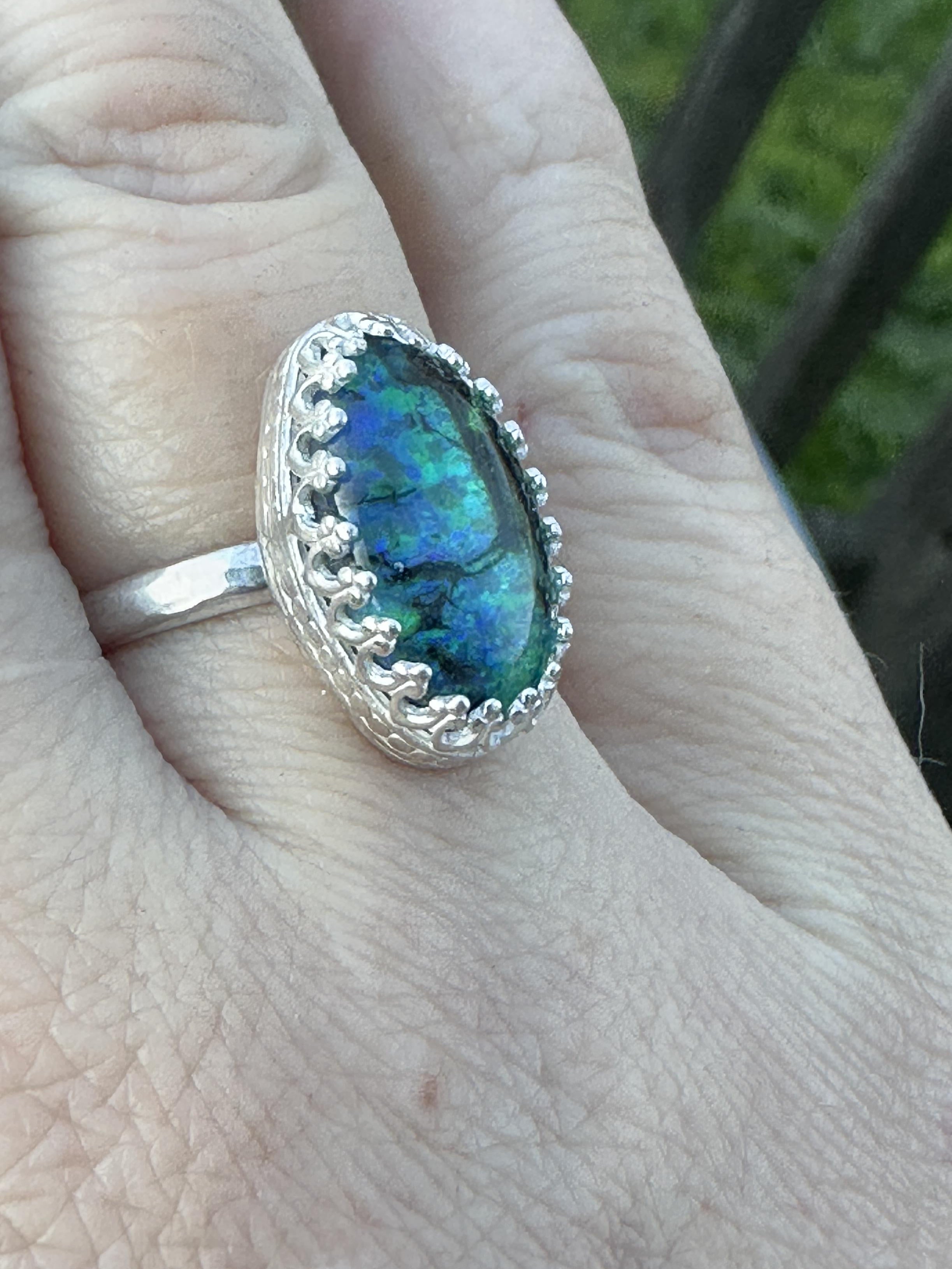 Sterling Silver Opal Doublet Ring | Size 8.5 | Studio Staples Collection