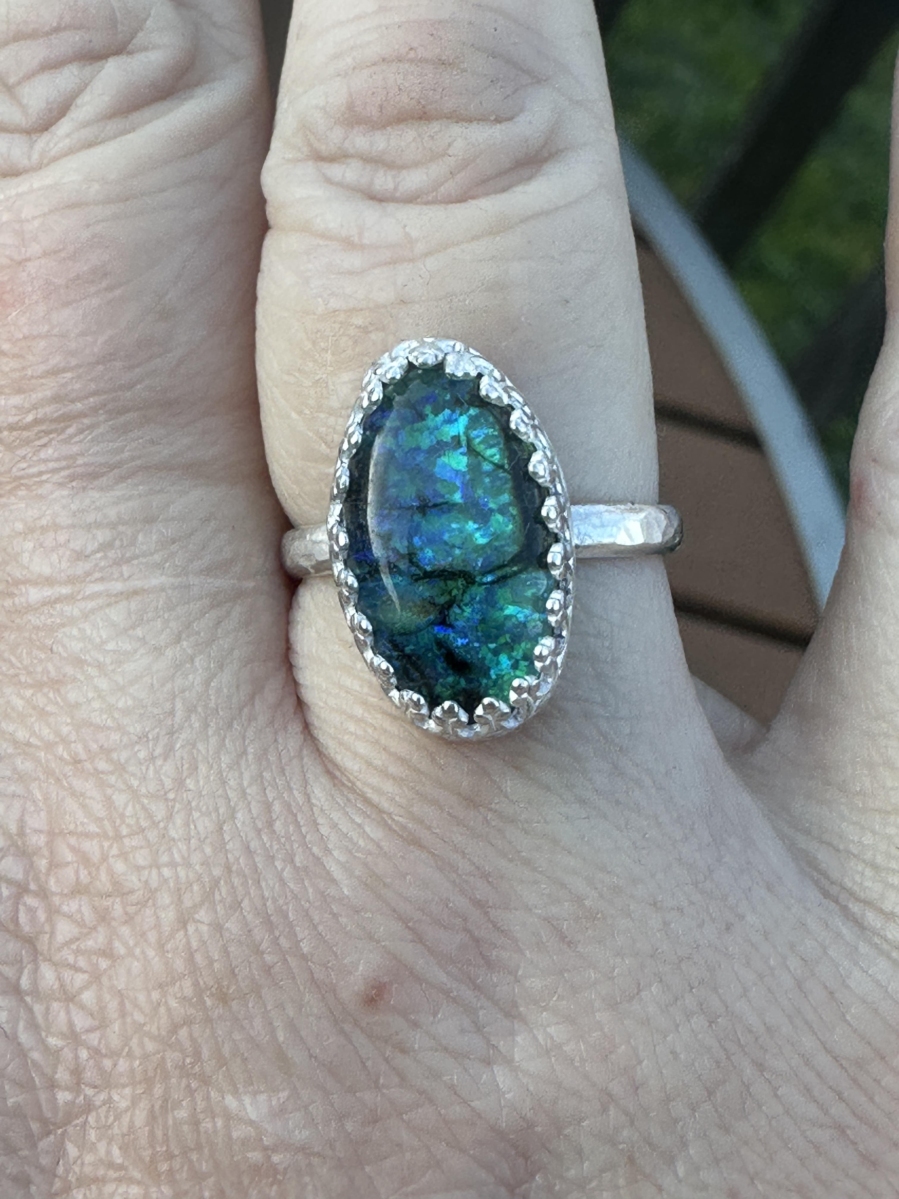 Sterling Silver Opal Doublet Ring | Size 8.5 | Studio Staples Collection