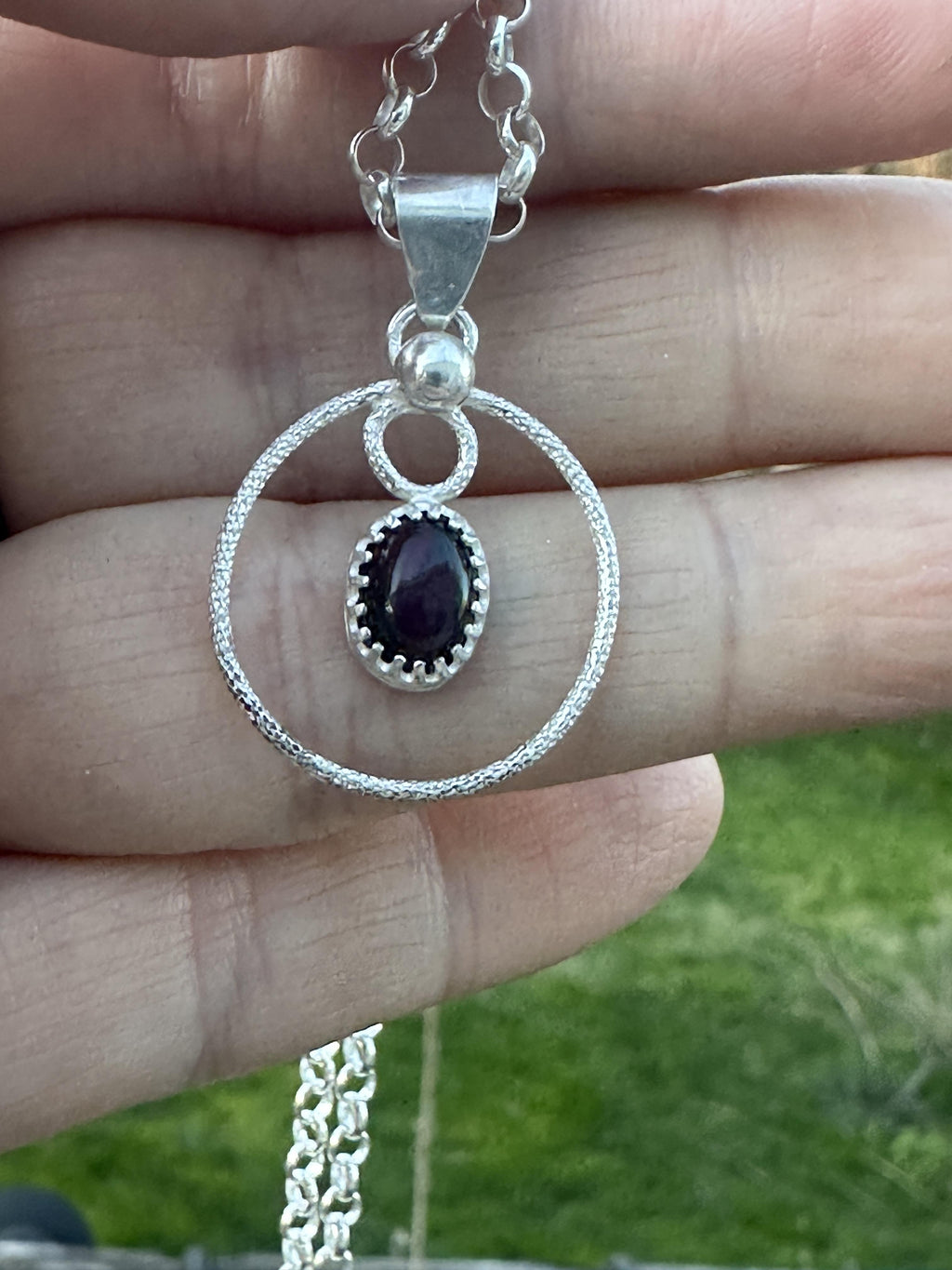 Ethiopian Black Opal Sterling Silver Sparkle Pendant - for transformation and healing | Studio Staples Collection