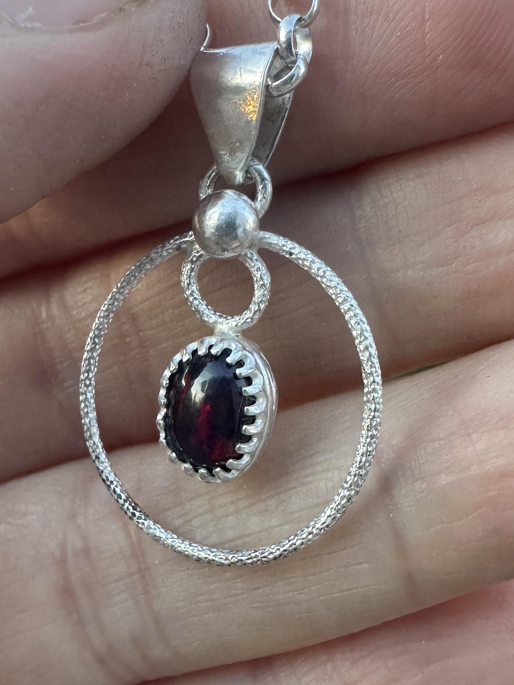 Ethiopian Black Opal Sterling Silver Sparkle Pendant - for transformation and healing | Studio Staples Collection