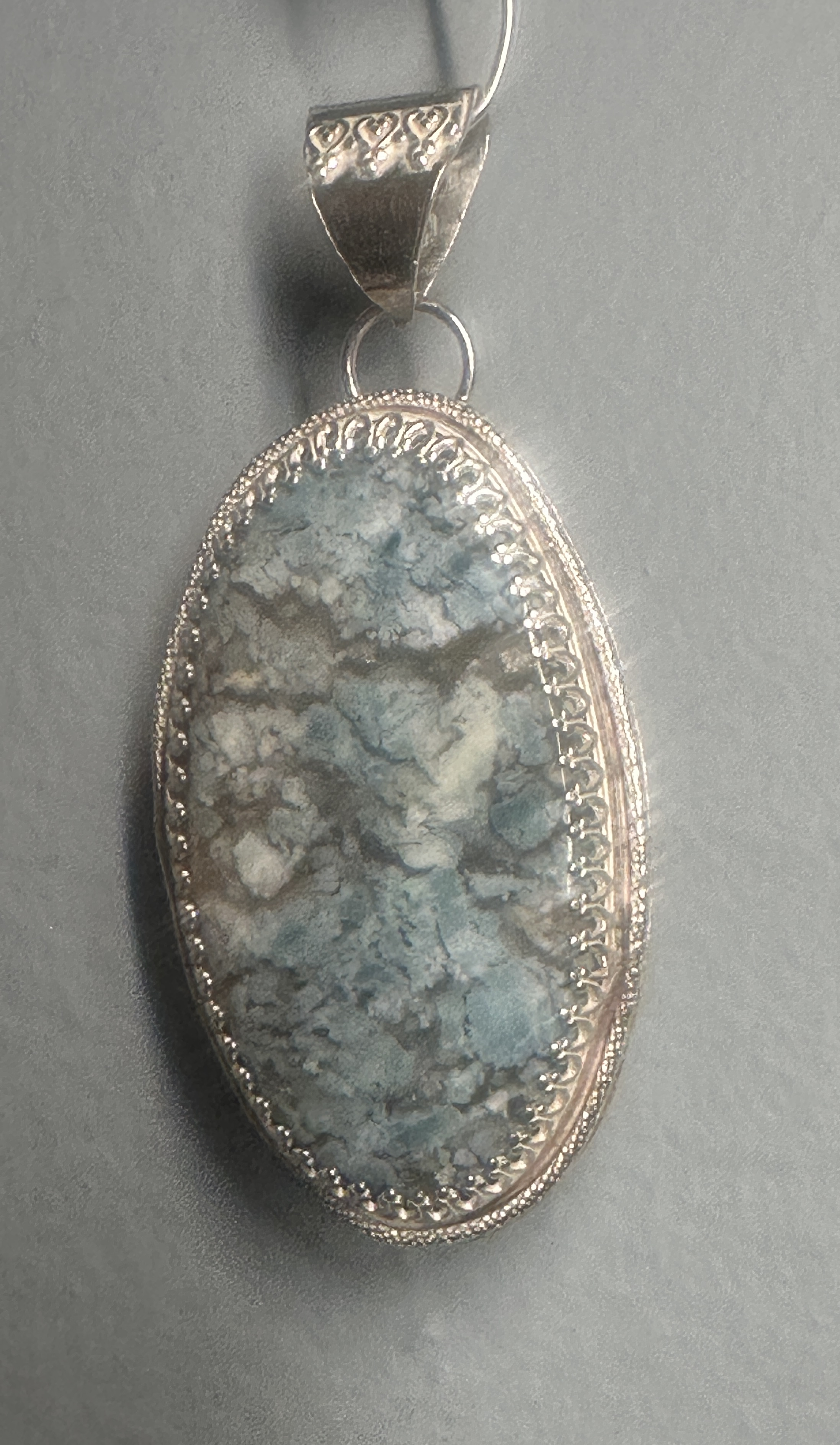Opal & Chalcedony Sterling Silver Pendant | Large Natural Stone Boho Pendant | Handcrafted Crystal Jewelry for inspiration and to reduce anxiety