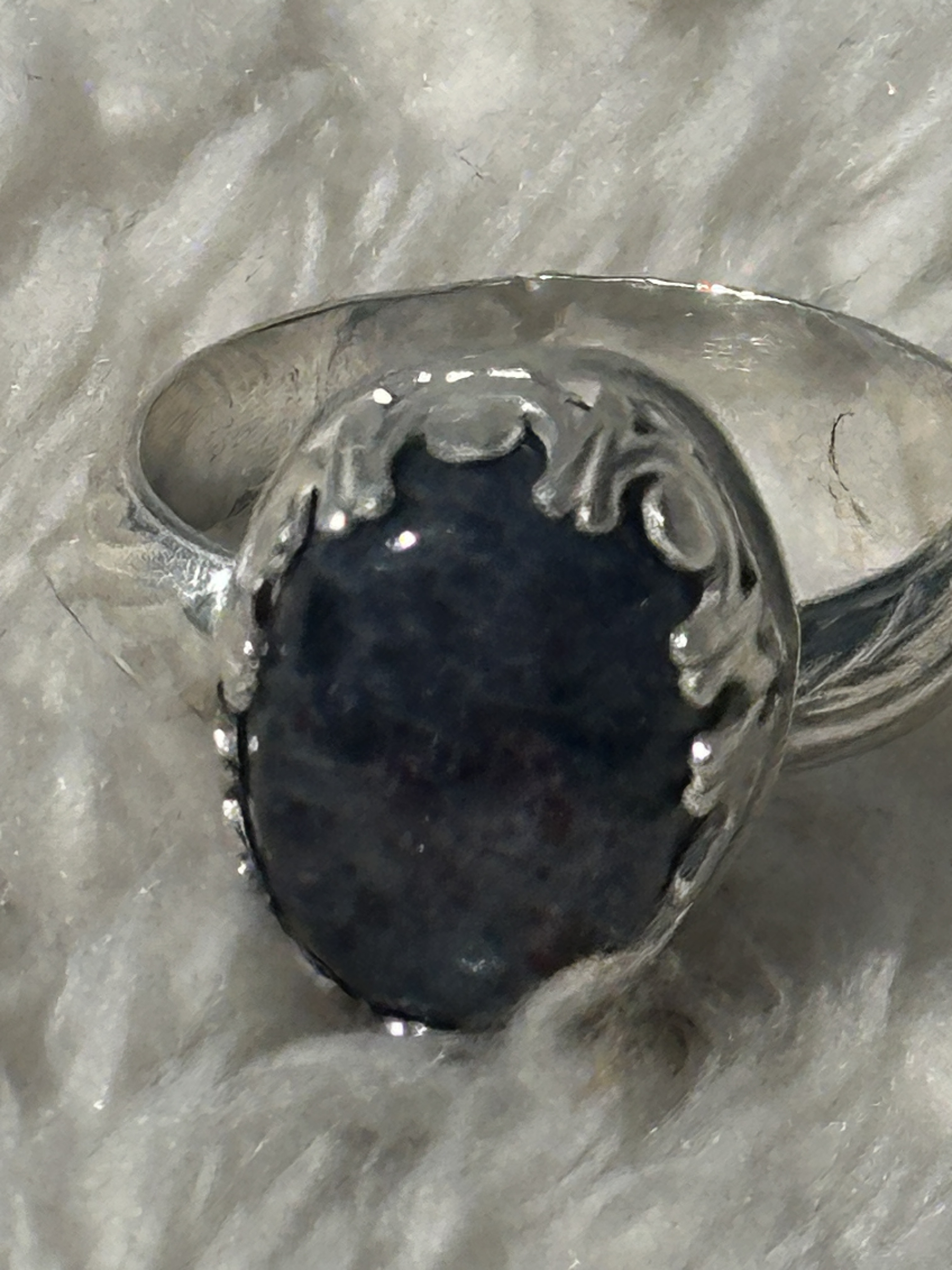 Iolite Oval Ring in Sterling Silver size 8 to assist with inner vision and clarity.