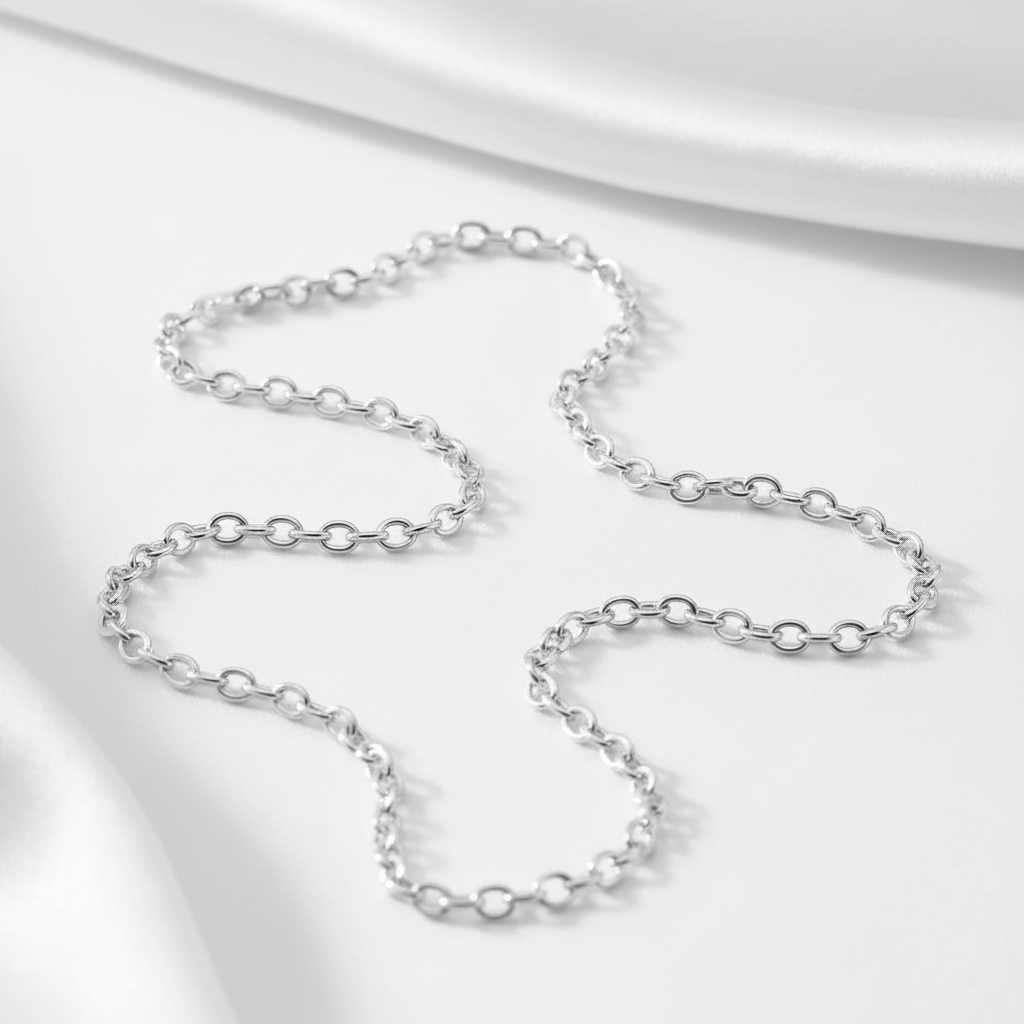 Sterling silver 18 inch rolo chain with small lobster clasp